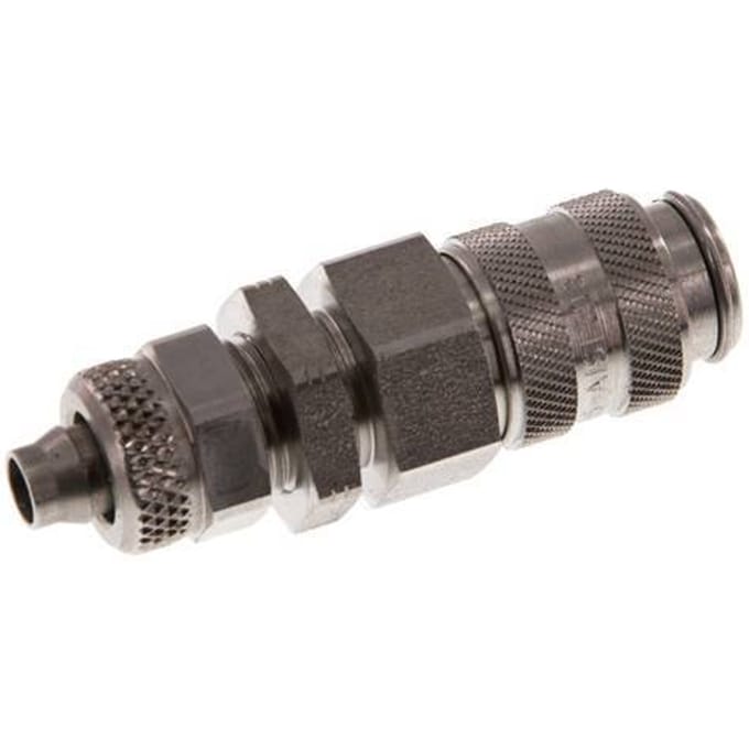 RVS DN 5 Luchtkoppeling Snelkoppeling 6x8 mm Push-On Schotkoppeling - CLS5-NB-S-P-6