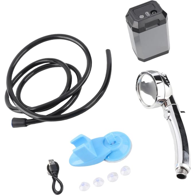 Draagbare Draadloze Campingdouche Buiten Digitaal Display Elektrische Douchepomp Oplaadbare Douche gray