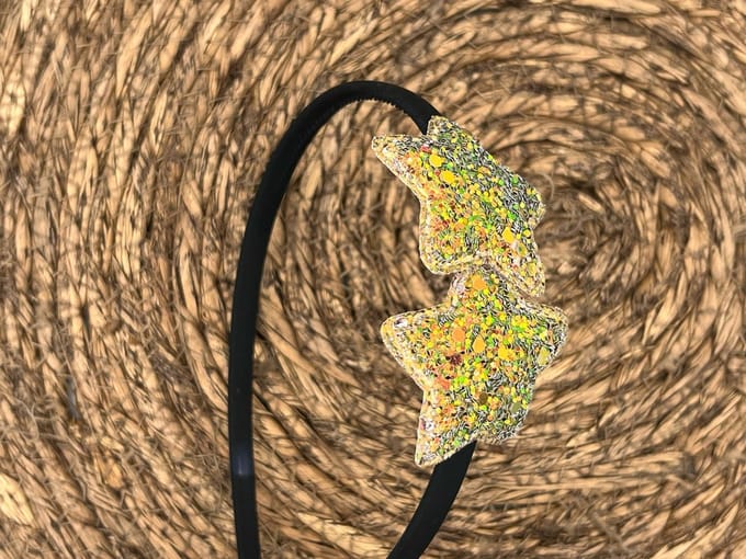 Diadeem met sterretjes - kerstcollectie - glitters - ster - disco party