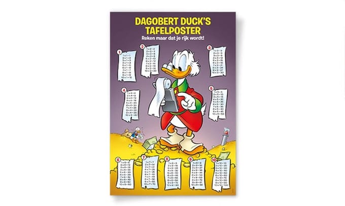 Donald Duck Poster - Tafels 1 t/m 10 en DT-regels