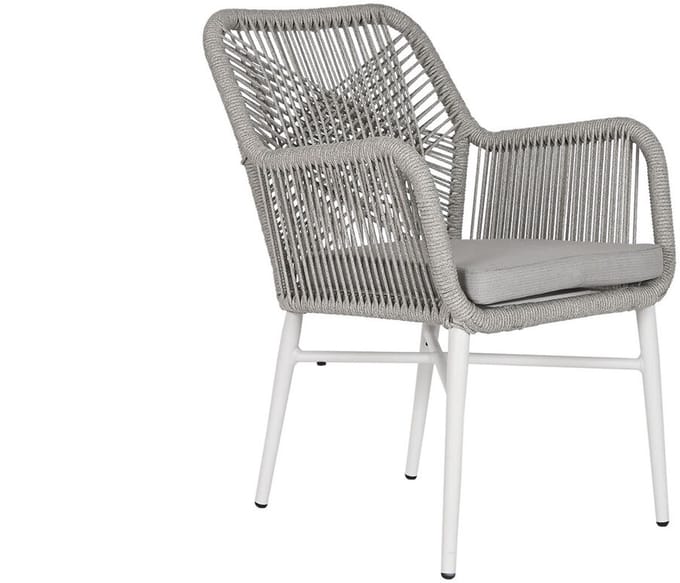 Tuinstoel Home ESPRIT Wit Grijs Aluminium Synthetische rotan 57 x 63 x 84 cm