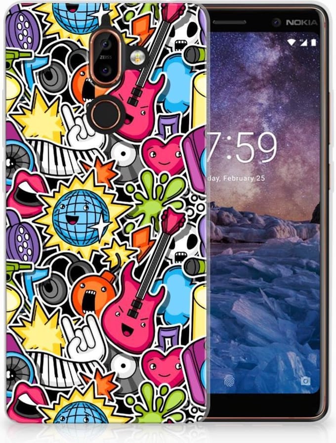 TPU Hoesje voor Nokia 7 Plus Silicone Back Cover Punk Rock