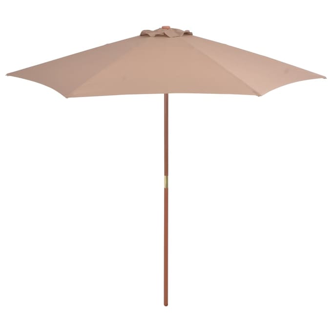 vidaXL - Parasol - met - houten - paal - 270 - cm - taupe