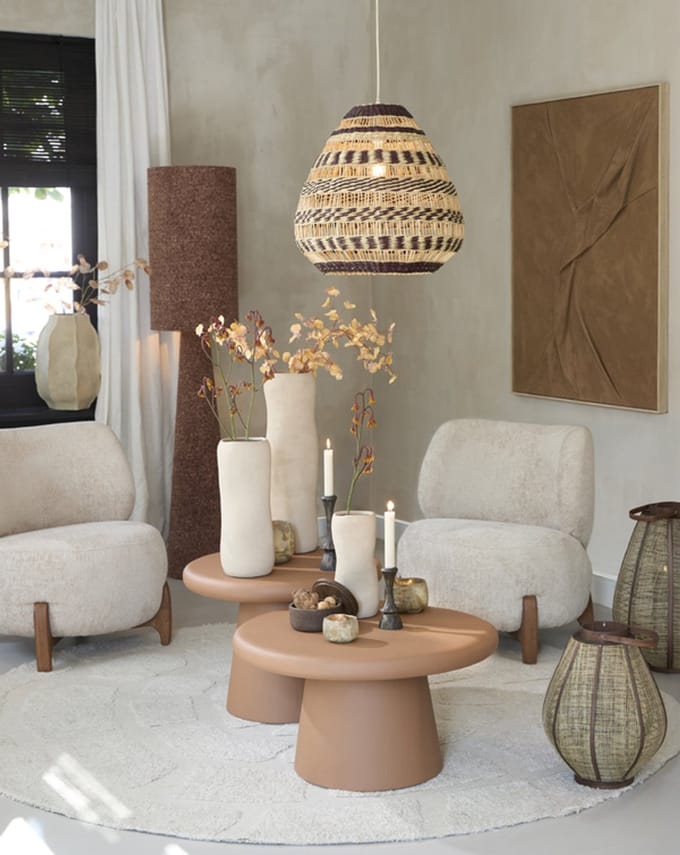 Light&living Salontafel Ø60x45 cm KULONA terra