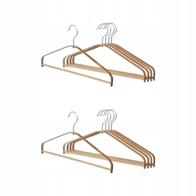 Merkloze Bamboe Kledinghangers - Set van 5 Stuks