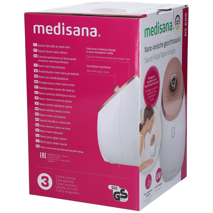 medisana DS 600 - Gezichtssauna nano-ionisch wit en rose goudkleurig
