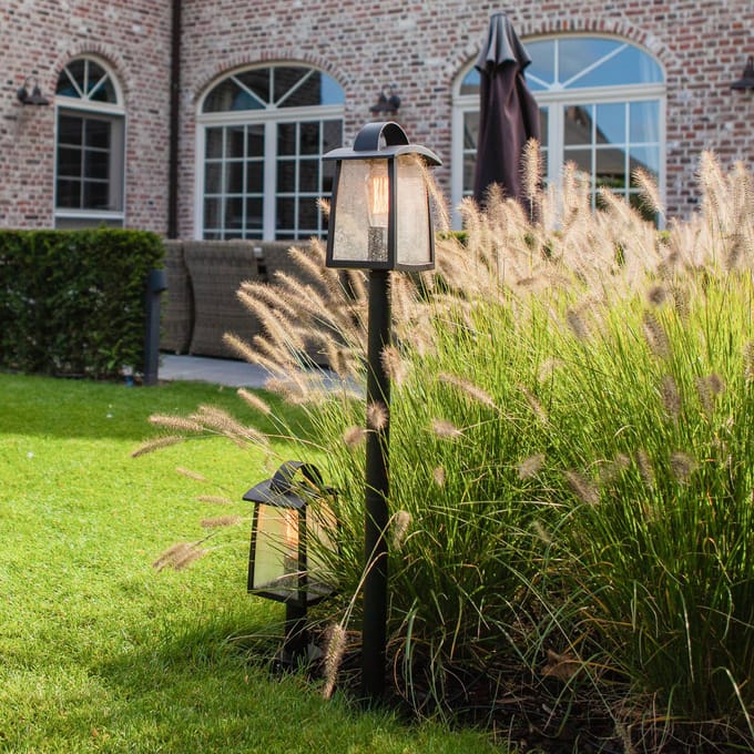 LUTEC Tuinpadverlichting KELSEY, zwart, hoogte 104 cm, metaal, IP44, E27