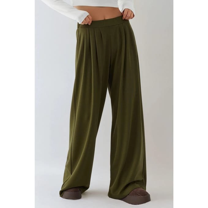 Zachte Touch Geplooide Wijde Pantalons