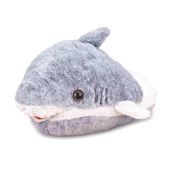 Noxxiez Haai - Voetenwarmer - 35 x 25 cm - Pluche - Grijs