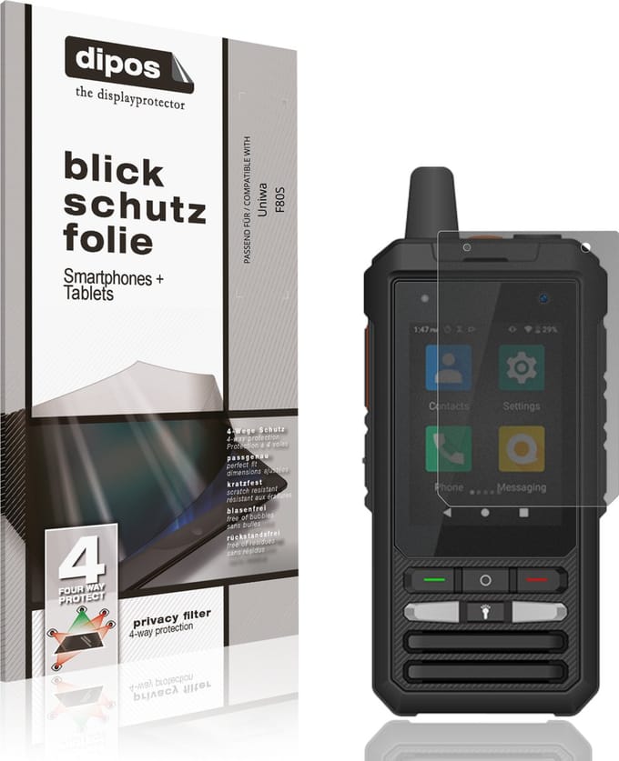 dipos – Matte Privacy Screenprotector geschikt voor Uniwa F80S | Anti-Spy Beschermfolie