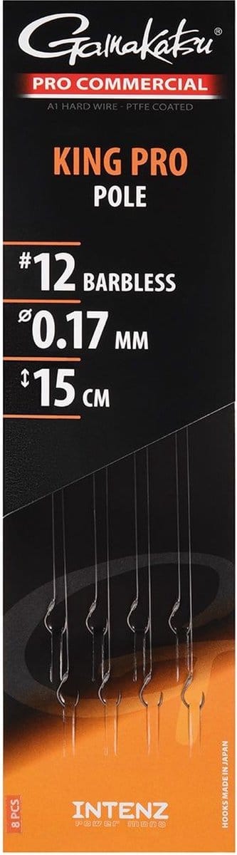 Gamakatsu King Pro Pole Barbless Onderlijnen H14 0.15mm 15cm