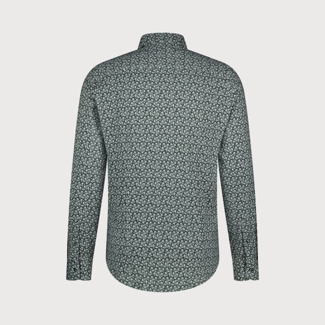 Blue Industry Overhemd Print Grijs - Maat 38 - Heren - Overhemden Casual