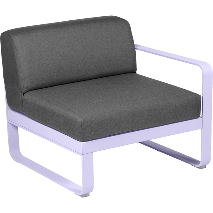 Fermob BELLEVIE Fauteuil Module rechts - D1 Marshmallow - A3 grafietgrijs