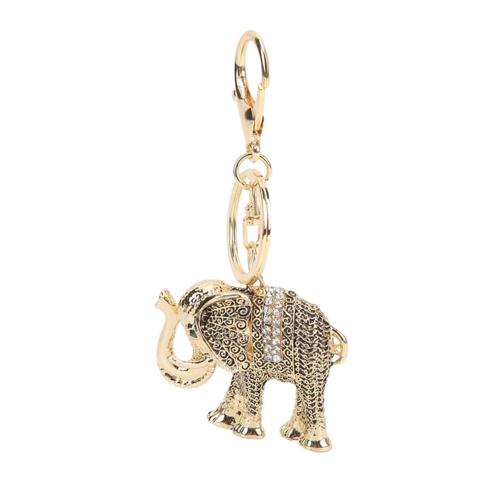 Porte-clés éléphant galvanisé rétro porte-clés bonne chance respectueux de l'environnement porte-clés éléphant doré