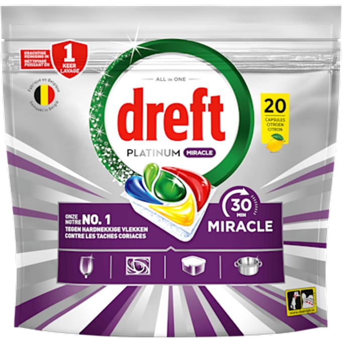 Dreft Vaatwastabletten Miracle Lemon 20 stuks