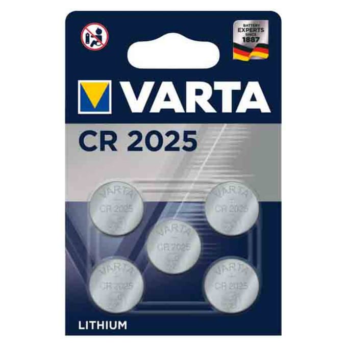 knoopcel VARTA Professional Electronics CR2025, spanning 3 V, capaciteit 170 mAh, lithium, 5 stuks