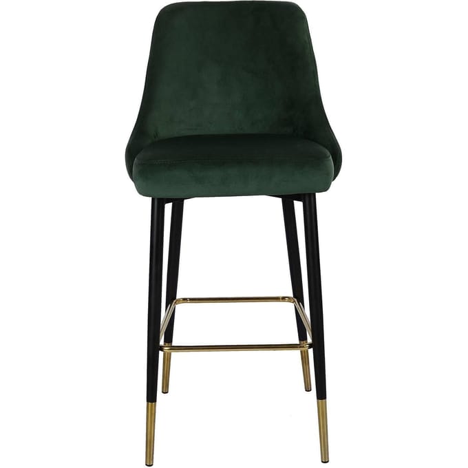 Floraya - Barstoel Dreamy - Groen - Fluweel - Belastbaar gewicht tot 130KG
