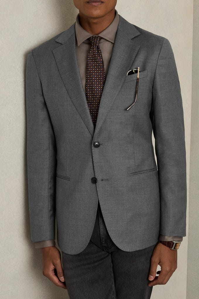 Reiss Sb 2b Notch Plain Weave Blazer. Grey Taglia: 40 | Giacche leggere Outlet | Uomo | Grigio