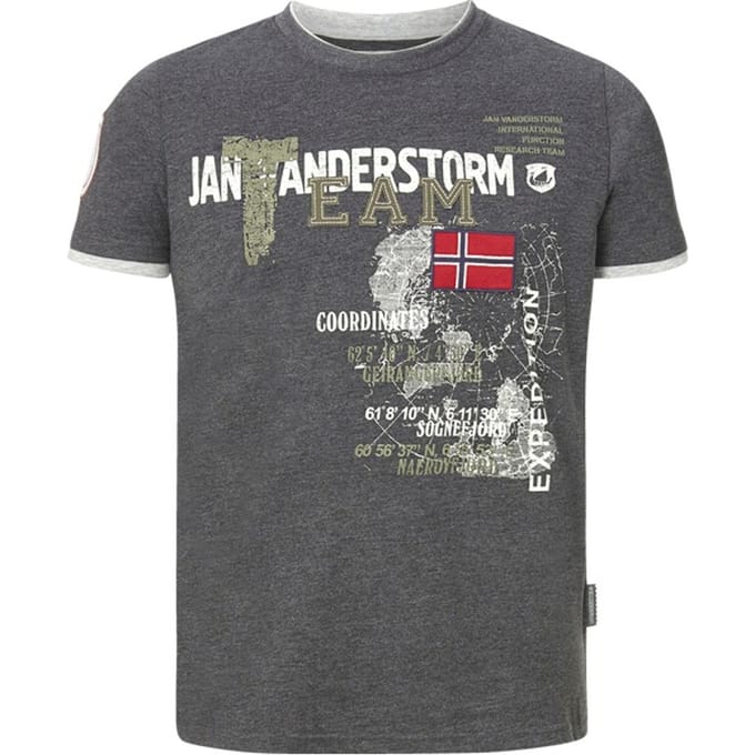 Jan Vanderstorm herren T-Shirt - 60/62 - donkergrijs - Plus Size