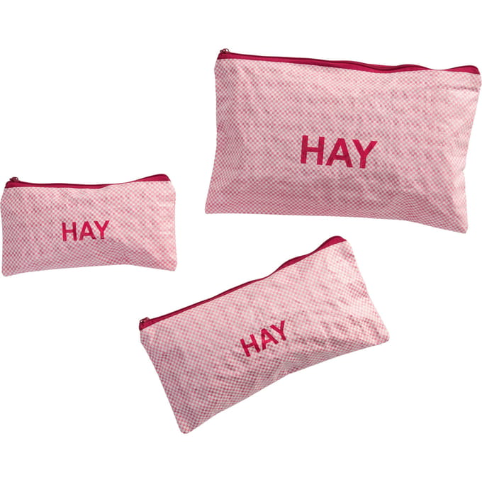 HAY Candy Mono Wash Bag set van 3 - Flat - light pink