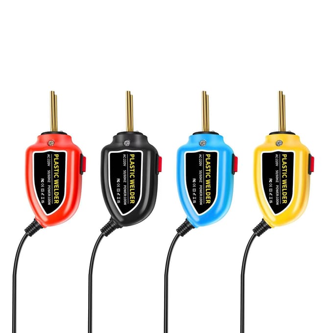 100W Plastic Lasser, Hot Nietmachine Machine Auto Bumper Reparatieset met Tang, Mes, 200 stks FlatOuter blauw