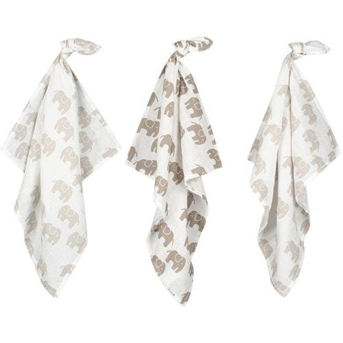 Prénatal hydrofiele luiers Otis Olifant 3 stuks Lightgrey unisex