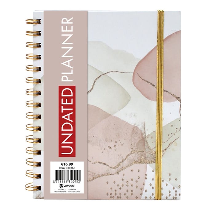 Verhaak Agenda undated Planner Spiraal Zalm A5 – 20x16 cm