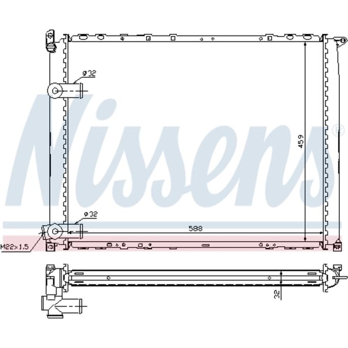 Radiator, motorkoeling NISSENS 63943A