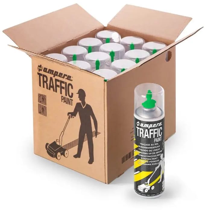 Ampere Traffic Paint markeerverf - groen | 12 x 500 ml