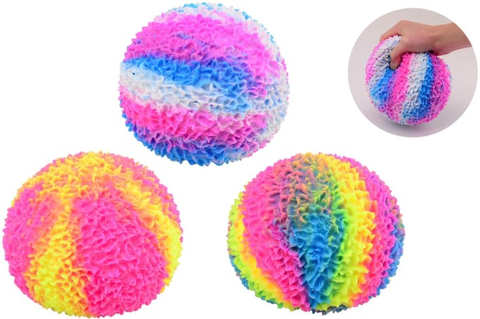 Johntoy XXL koraal squeeze bal speelgoed stressbal multi kleuren.