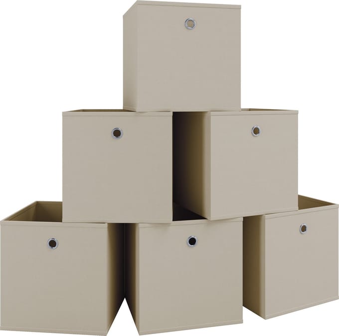 Set van 6 vouwdozen vouwdoos stoffen doos vouwdozen plank doos opbergdozen