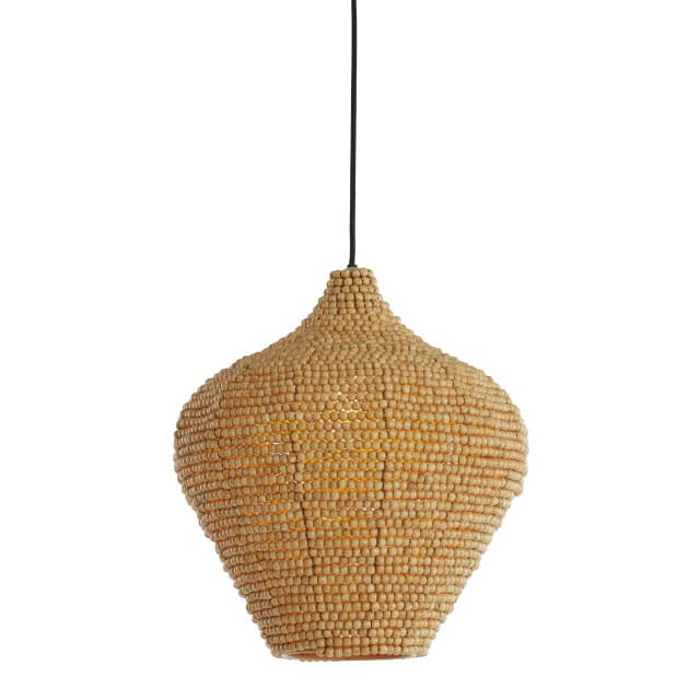 Light & Living Hanglamp Kalenga Kralen, 36cm - Naturel