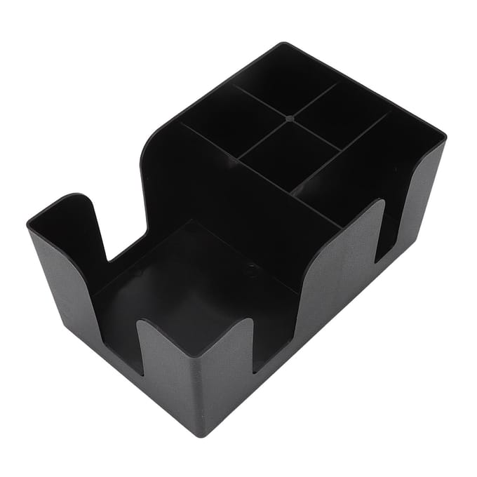 Koffiestation Organizer Multifunctionele Classificatie ABS Rechtopstaande Koffie Condiment Organizer met 6 black