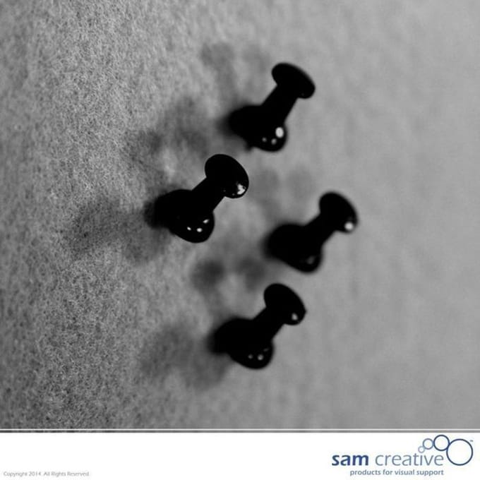 Sam Creative - Prikbord kurk - Punaise - Zwart - 40 stuks