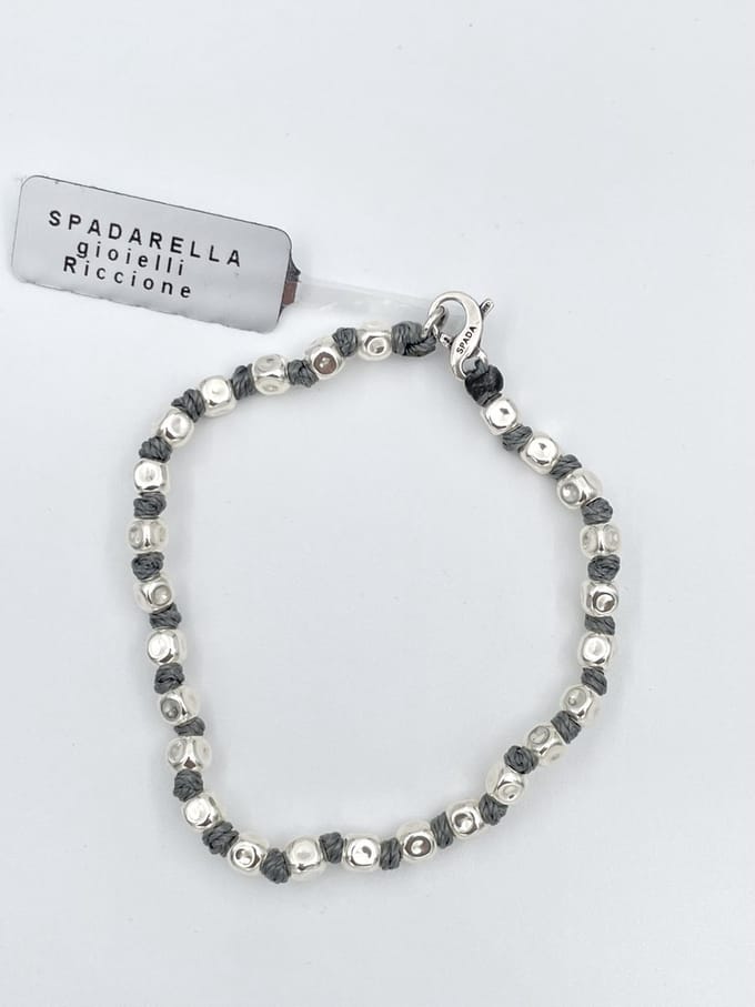 Spadarella Gioielli - SPBR03- Armband - 925 Zilver - 5mm - Dark grey 415 - 19 Cm