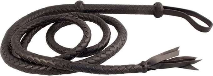 Arabische zweep 250 cm - leer - nylon - zwart