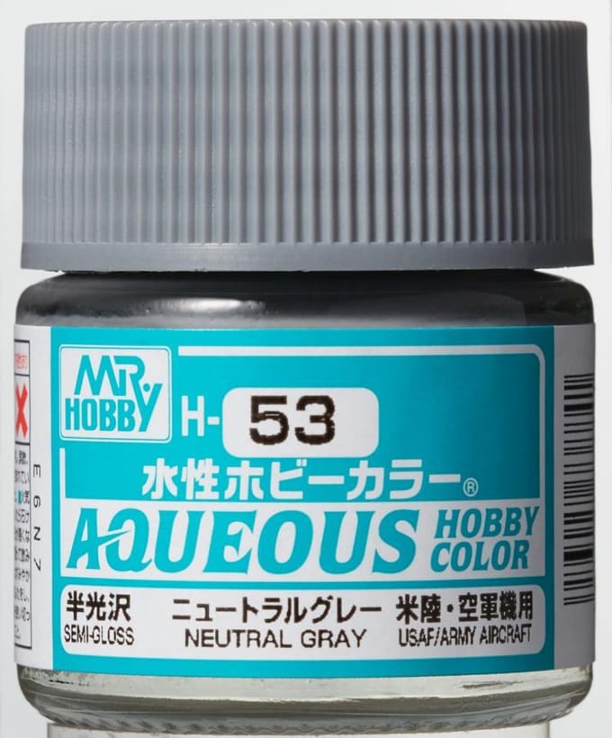 Gunze H-053 - Neutral Grey Sg - Mr. Hobby Aqueous Modelbouwverf 10ml