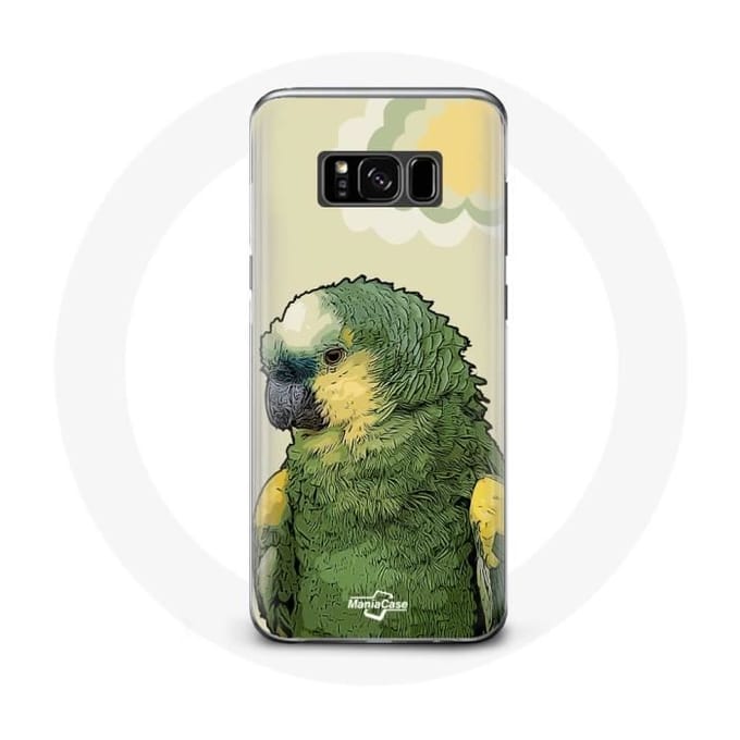Hoesje - Amazone - Galaxy S8 - Flexibel - Groen - Papegaaien groen