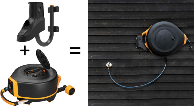 Fiskars slanghaspel xl met wandhouder