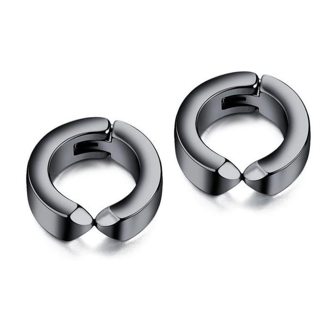 Oorbellen Staal - Oorclips - Oorringen - Zwart - 12mm
