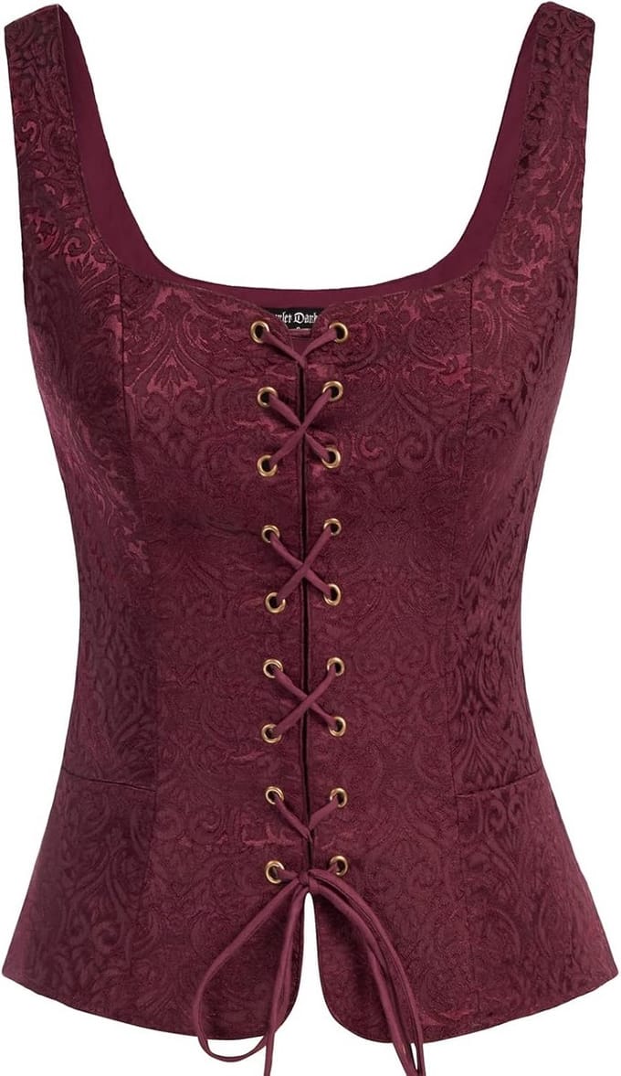 Corset Top Renaissance Piraten Kostuum Dames met Vetersluiting