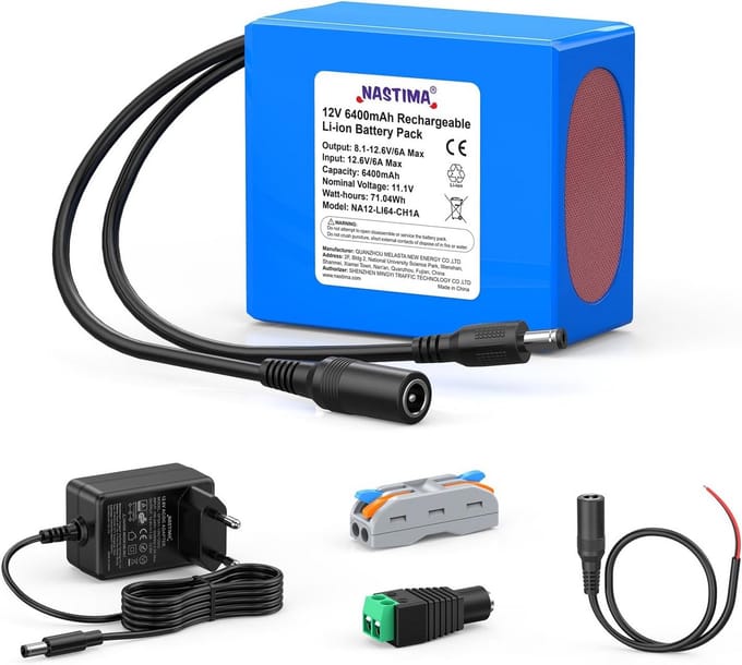 Oplaadbare 12V Lithium-Ion Batterij 6400mAh voor Camera, Router en Elektronische Apparatuur