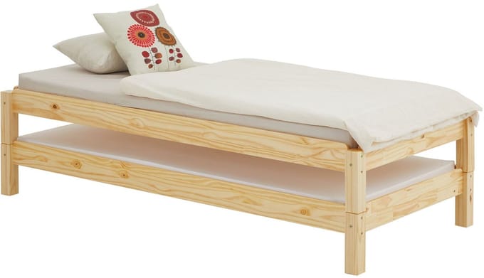 Stapelbed RINO 90 x 190 cm van massief hout - naturel
