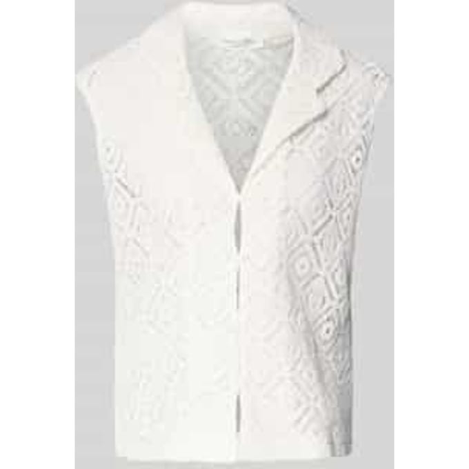 Relaxed fit gehaakt gilet met ajourpatroon