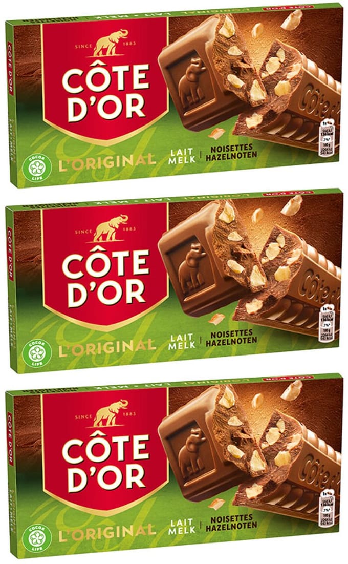 Côte d'Or - chocoladereep - melk hazelnoot - 400g x 3
