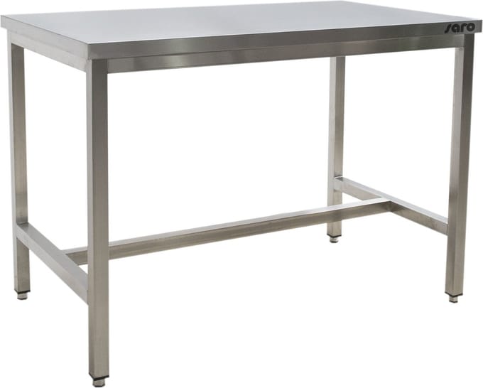 Saro  Roestvrij stalen tafel, met onderblad - 700 mm diepte, 1400 mm | 700-1025