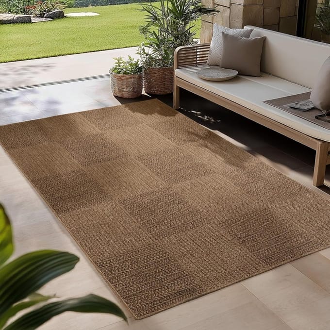 White-Label® Buitentapijt - Modern & Weerbestendig - UV-Bestendig -Beige5