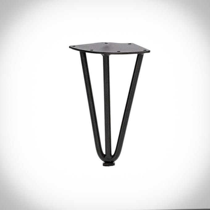 SEART GROUP - Hairpin Tafelpoot - Drievoudige Staaf - Zwart - 20 cm