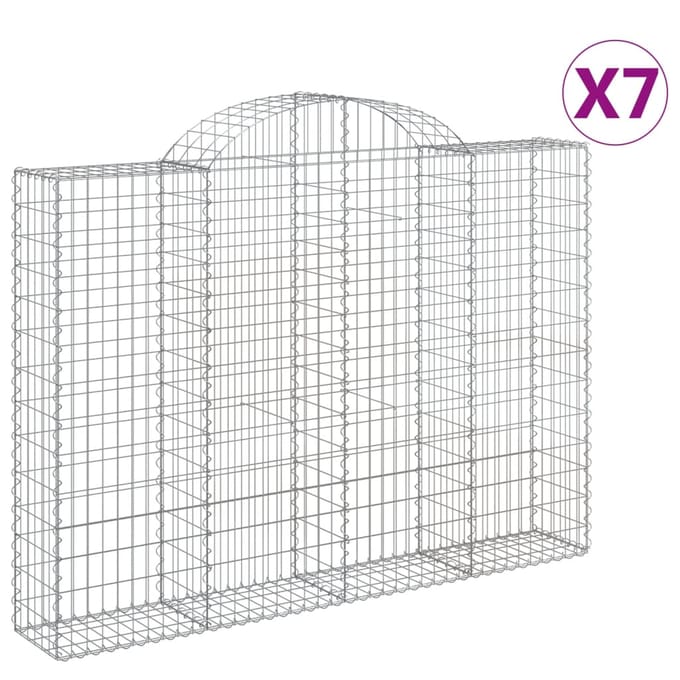 vidaXL - Schanskorven - 7 - st - gewelfd - 200x30x140/160 - cm - ijzer