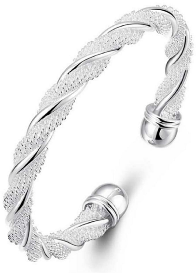 Armband- Bangle Verzilverd- Twist - Charme Bijoux